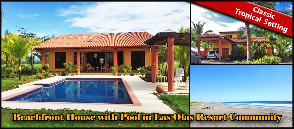 Sold by Casa Solution – Truly Living on the Beach. – Beachfront House with New Pool for Sale in Las Olas Resort Community, Panama – Furnished – Verdaderamente vivir en la playa – Casa frente al mar con una piscina