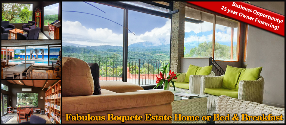 Price Reduction! Prime Location, Incredible Views, Indoor Pool, Theater, Family Compound or Small Hotel for Sale in El Santuario, Boquete, Chiriqui