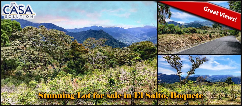 sold Reduced! Stunning View Lot For Sale in El Salto, Boquete, Panama near National Park yet Convenient to Town