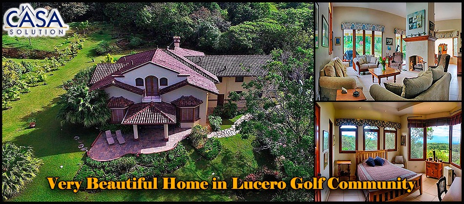 Very Beautiful Home for Sale in Boquete on a Lovely Acre of Landscaped Property in Lucero Golf Community – Incredible Views! – Hermosa Casa de Campo de Golf Lucero en Venta en Boquete en un Hermoso Acre de Propiedad Ajardinada