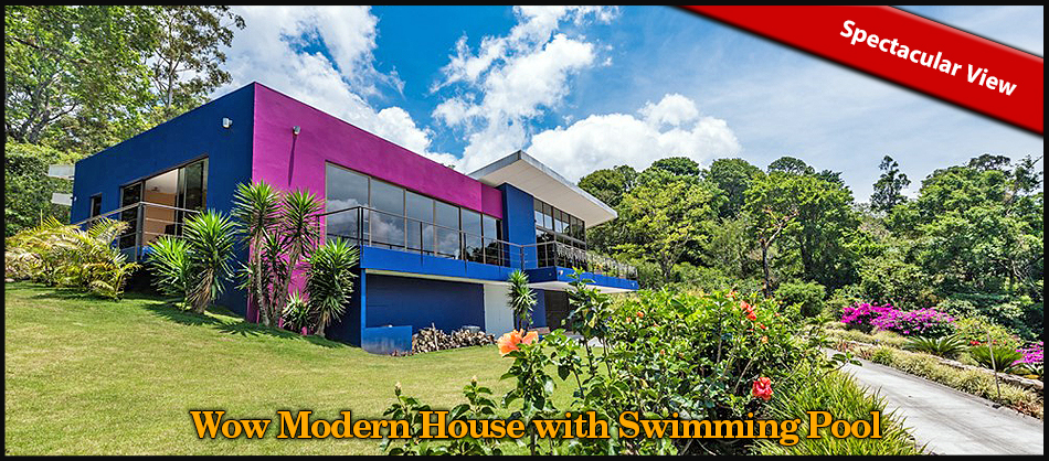 Wow Modern House with Swimming Pool & Spectacular View for Sale in Las Terrazas, Boquete, Panama – Impresionante y moderna casa con piscina y vista espectacular