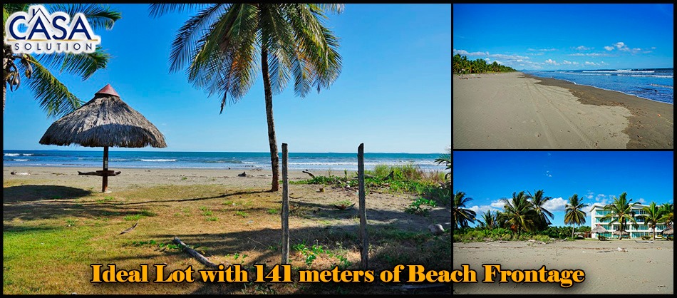 Ideal Beachfront Lot with 141 meters of Beach Frontage for Sale in Prime Location in Las Lajas, Panama